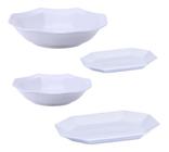 Conjunto Travessas E Saladeiras 4 Peças Prisma Porcelana Schmidt