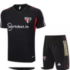 Conjunto Treino Camisa + Short São Paulo 23/24 - Preto Escudo Bordado