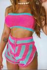 Conjunto Tricot Top E Short Listrado