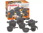 Conjunto trofa 7 peças preto com panela de pressão