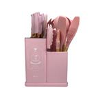 Conjunto Utensílios de Cozinha Faqueiro Rosa - 18 peças