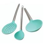 Conjunto Utensílios De Cozinha Kit 3 Peças Verde Cabo Inox - Art House