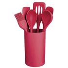 Conjunto Utensílios de Silicone 7 Peças Vermelho Euro SIL3338-VM