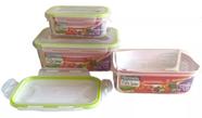 Conjunto Vasilha Potes Plástico Organizador Cozinha Saladas