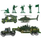 Conjunto Veículos Militares Verdes Miniatura 9 peças Marrom - Gici Kids