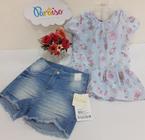 Conjunto Verão Paraiso Menina 1 2 3 4 Blusa + Shorts 10091