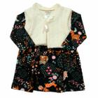 Conjunto Vestido Infantil + Bolero Colete Pelinho Carneiro