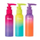 Conjunto Viagem 3 Frascos Tampa Válvula Degradê Ricca 100ml