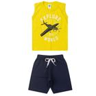 Conjunto Viston Infantil Menino Verão Camiseta Meia Malha e Bermuda Sofisticado e Moderno 4598