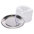 Conjunto Vitrine Para Queijo Minas/Ricota 23cm Petúnia em Inox 1530/100 Brinox