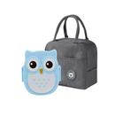 Conjunto Volta as Aulas Mini Bag térmica Portátil + Lancheira Coruja Infantil - Fam