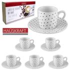 Conjunto Xícaras de Café C/ Pires Em Porcelana 90ml 12 Peças