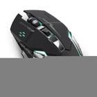 Conjuntos de acessórios de computador freedom-wolf x8 2400 dpi 6 teclas 2.4g carregamento sem fio silencioso luminoso mouse mecânico para jogos preto - HUOGUO