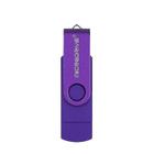 Conjuntos de acessórios de computador microdrive 4gb usb 2.0 telefone e computador de uso duplo rotativo otg metal u disco roxo - HUOGUO