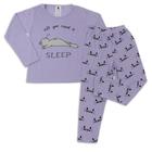 Conjuntos De Pijama Roxo Gatinho Manga Longa Moda Roupa de Dormir Estampas Luminosa Crianças Menina