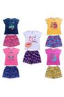 Conjuntos Infantis Menina Kit 10 peças Blusas Shorts 1 ao 10