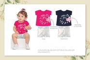 Conjuto Feminino Infantil Blusa Cotton Ciclista Holografico