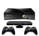 Console 360 Slim 4gb Standard Cor Matte Black 2 Controles + Kinect + 5 Jogos