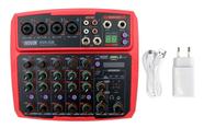 Console 8 Canais Profissional Nvki08bt Vermelho C/ Bluetooth