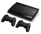 Console PS3 Super Slim 500gb 2 Controles Cor Charcoal Black