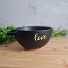 Consume Bowl Cerâmica Emoções Love Preto e Rosa Bon Gourmet
