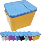 Container Porta Ração Canister Plástico com Tampa Azul Protege Conserva Furacão Pet 15 Kg Amarelo com Tampa Azul