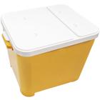 Container Porta Ração Canister Plástico com Tampa Protege Conserva Furacão Pet 15 Kg Amarelo