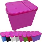 Container Porta Ração Canister Plástico com Tampa Rosa Protege Conserva Furacão Pet 15 Kg