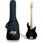 ContraBaixo Seven Music 4 Cordas BK Preto SBM47 C/Bag - Seven Guitars