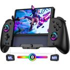 Controladores Switch para controlador Nintendo Switch/OLED, joypad de peça única com controlador Switch Wireless Pro, controlador ergonômico de modo portátil de tamanho normal com bateria/RGB/Turbo/Programação (preto)