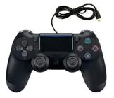 Controle Compatível para Ps4 Dualshock Wireless Play 4 Com Fio Preto