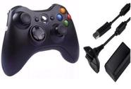 Controle compativel para X Box 360 Sem Fio e bateria Recarregável com adaptador