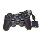Controle joystick com fio Double motor Vibration 2 compativel Playstation 2 Wireless controller preto