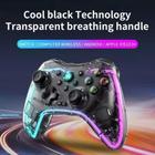 Controle P/Computador/Tablets Oled Pro Bluetooth Com Vibração transparente Rgb