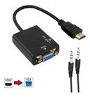 Conversor Adaptador Cabo Hdmi Para Vga Com Saída P2 Áudio