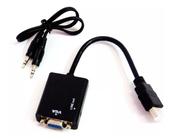 Conversor Adaptador De Video Hdmi Pra Vga Com Audio P2