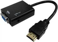 Conversor cabo adaptador hdmi para vga plug and play com saida de audio