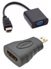 Conversor Hdmi X Vga + Adap Hdmi F X Micro Hdmi M - Tebera