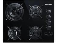 Cooktop 4 Bocas a Gás GLP Brastemp Vidro Temperado - Touch com Timer Preto Ative! BDT62AE