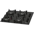 Cooktop 4 Bocas Fischer Vidro Temperado 4Q Gás Preto Bivolt