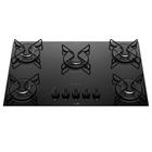 Cooktop 5 Bocas a Gás Atlas Agile Up com Mesa de Vidro e Queimador Mega Chama Preto Bivolt