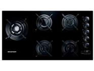 Cooktop 5 Bocas a Gás GLP Brastemp Vidro - Touch com Timer Preto Ative! BDT85