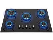 Cooktop 5 Bocas a Gás GLP Mondial Mesa de Vidro Preto Acendimento Automático CTG-02