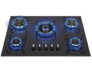 Cooktop 5 Bocas a Gás GLP Mondial Mesa de Vidro Preto Tripla Chama CTG-03