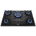 Cooktop 5 Bocas à Gás Itatiaia Itamaster Fogão Bilvolt Tripla Chama Preto 127V/220V Vidro