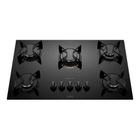 Cooktop 5 Bocas Atlas Preto Com Mesa De Vidro U Top Bivolt