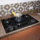 Cooktop 5 Bocas Com Mega E Tripla Chama Turbo Glass Dako