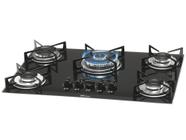 Cooktop 5 Bocas Fischer Preto a Gás GLP - Tripla-Chama 1743 5733