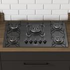 Cooktop 5 Bocas Itatiaia Essencial Tripla Chama Vidro Temperado Preto Bivolt