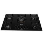 Cooktop 5 Bocas Preto com Mesa de Vidro e Tripla Chama Atlas U Top Bivolt